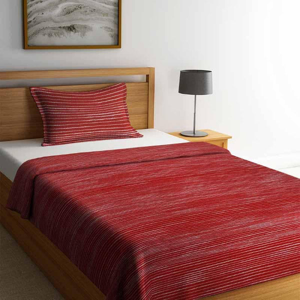 Buy Same Straight Bedcover - Red Bedcovers from Vaaree