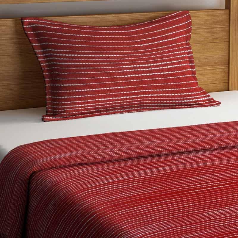 Buy Same Straight Bedcover - Red Bedcovers from Vaaree