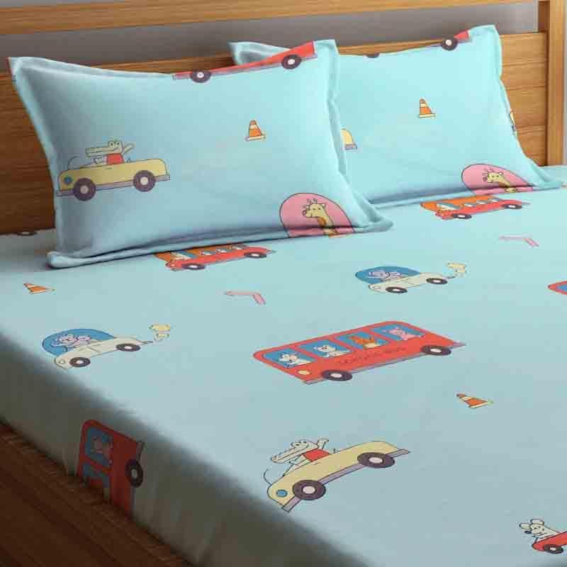 Buy Animals Commute Too Bedsheet Bedsheets from Vaaree