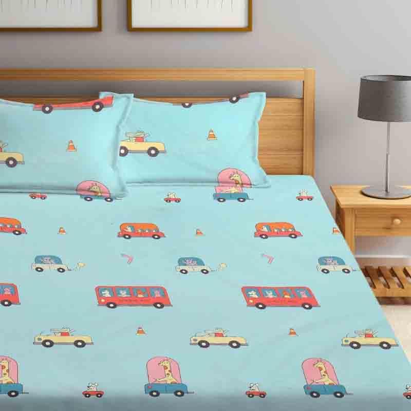 Buy Animals Commute Too Bedsheet Bedsheets from Vaaree