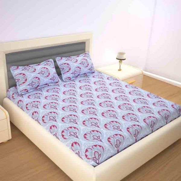 Buy Azure Paisley Printed Bedsheet Bedsheets from Vaaree