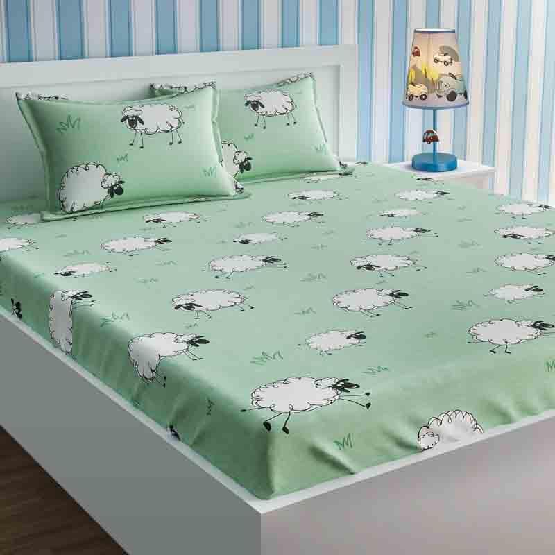 Buy Ba Ba White Sheep Bedsheet Bedsheets from Vaaree