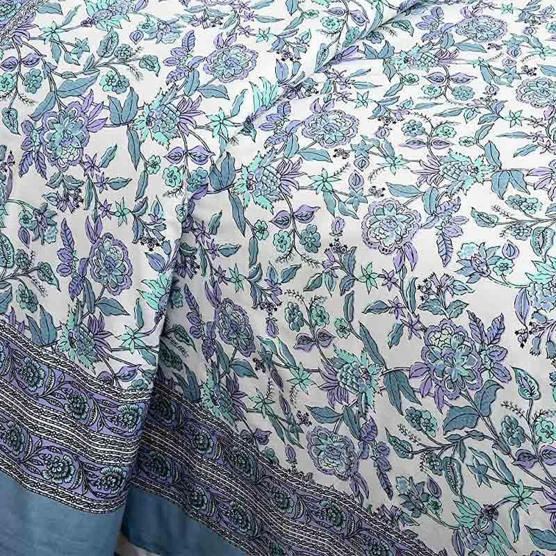 Bedsheets - Bahaara Jaipuri Bedsheet - Blue