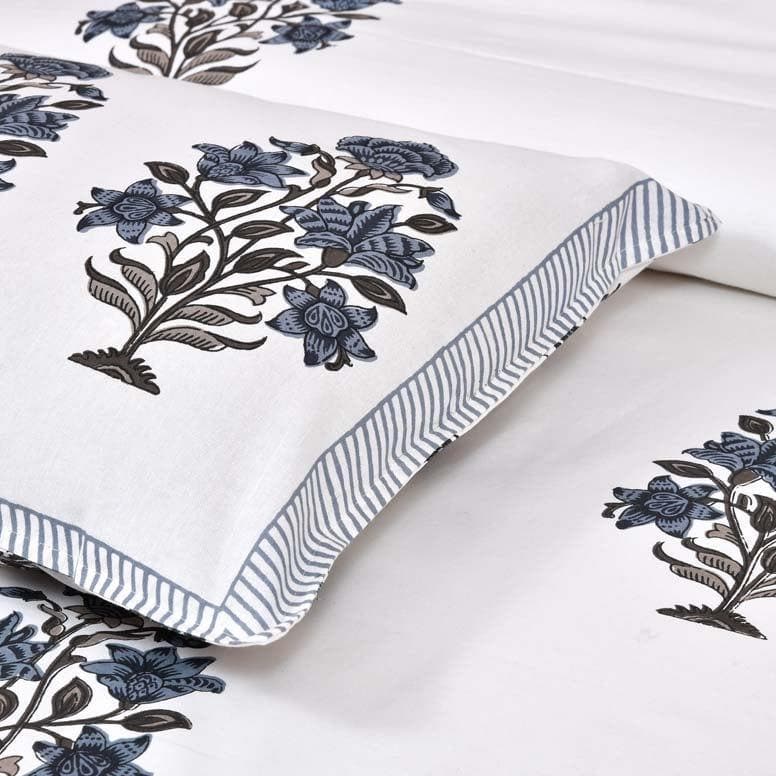 Bedsheets - Blissful Bouquet Bedsheet- Blue