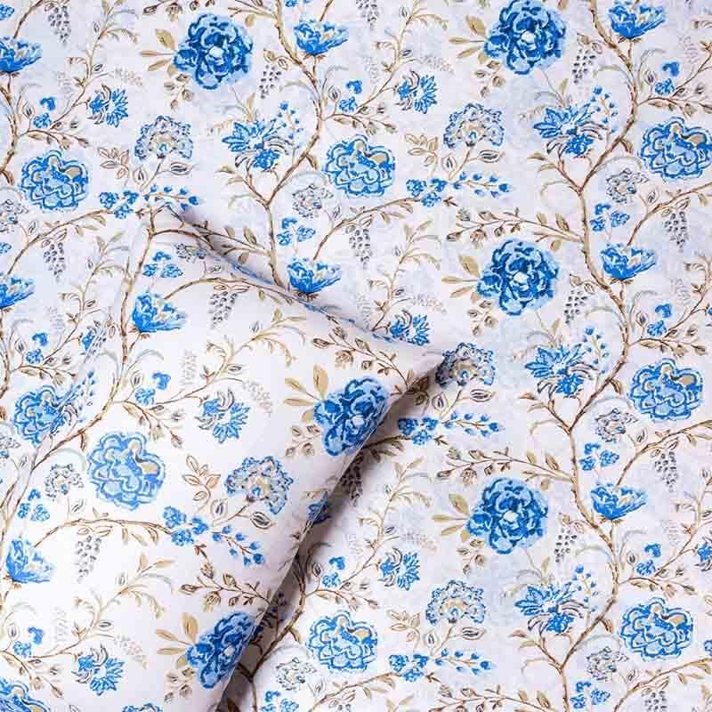 Buy Blossomed Crossways Bedsheet - Blue Bedsheets from Vaaree