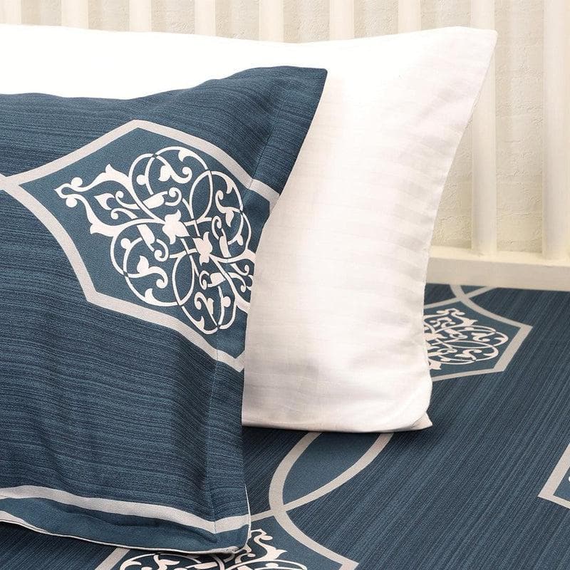 Buy Blue Indo-European Printed Bedsheet Bedsheets from Vaaree