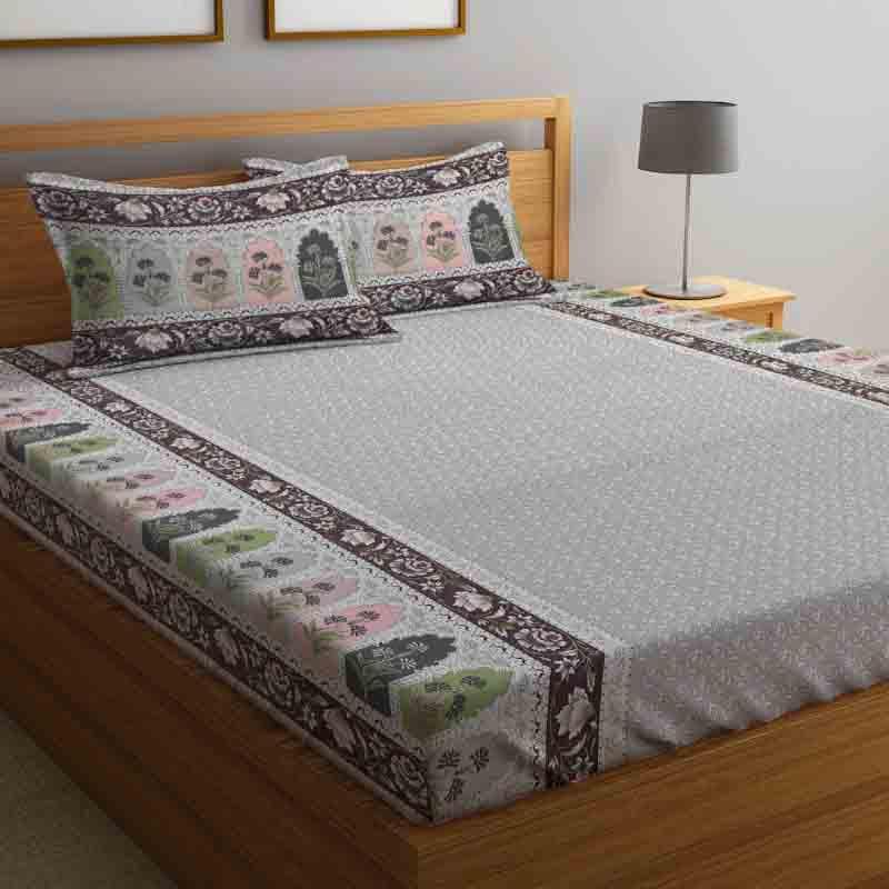 Buy Blume Bedsheet - Grey Bedsheets from Vaaree