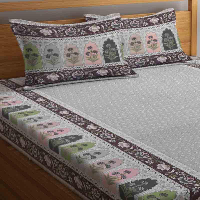 Buy Blume Bedsheet - Grey Bedsheets from Vaaree