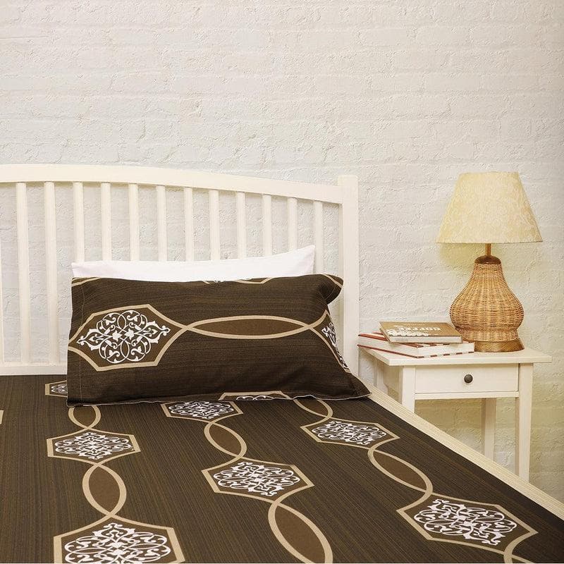 Buy Brown Indo-European Printed Bedsheet Bedsheets from Vaaree