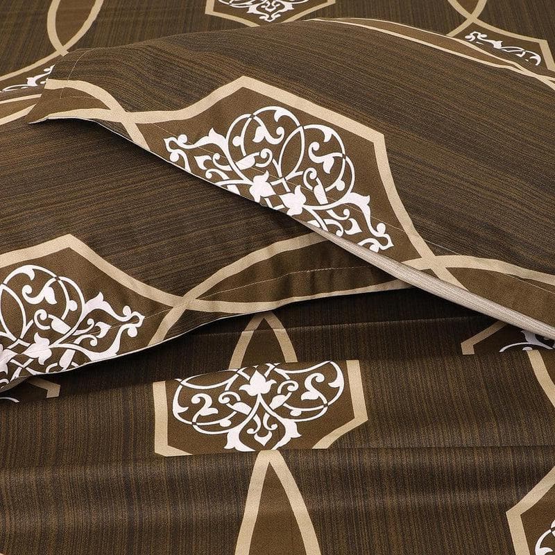 Buy Brown Indo-European Printed Bedsheet Bedsheets from Vaaree