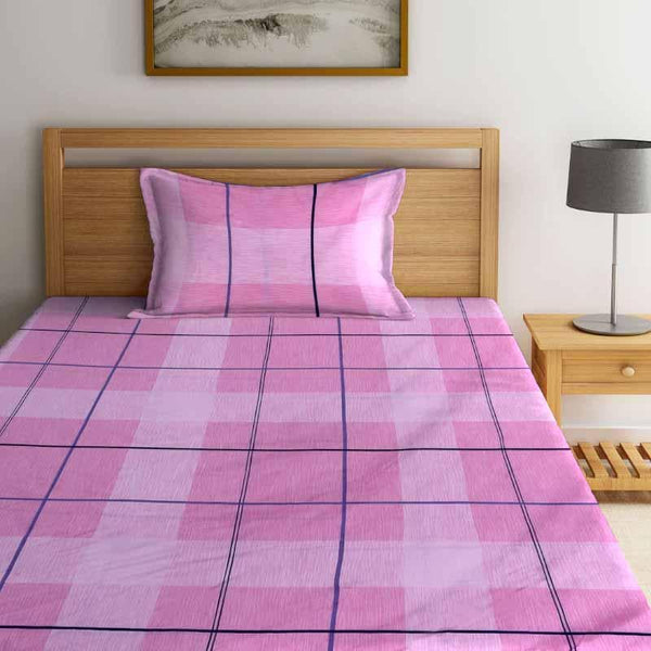 Buy Check Mate Bedsheet - Pink Bedsheets from Vaaree