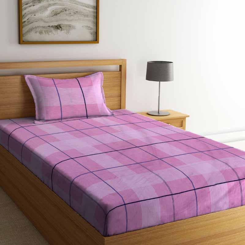 Buy Check Mate Bedsheet - Pink Bedsheets from Vaaree