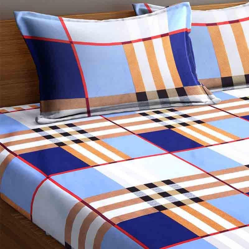 Buy Checkered Up Bedsheet - Blue Bedsheets from Vaaree