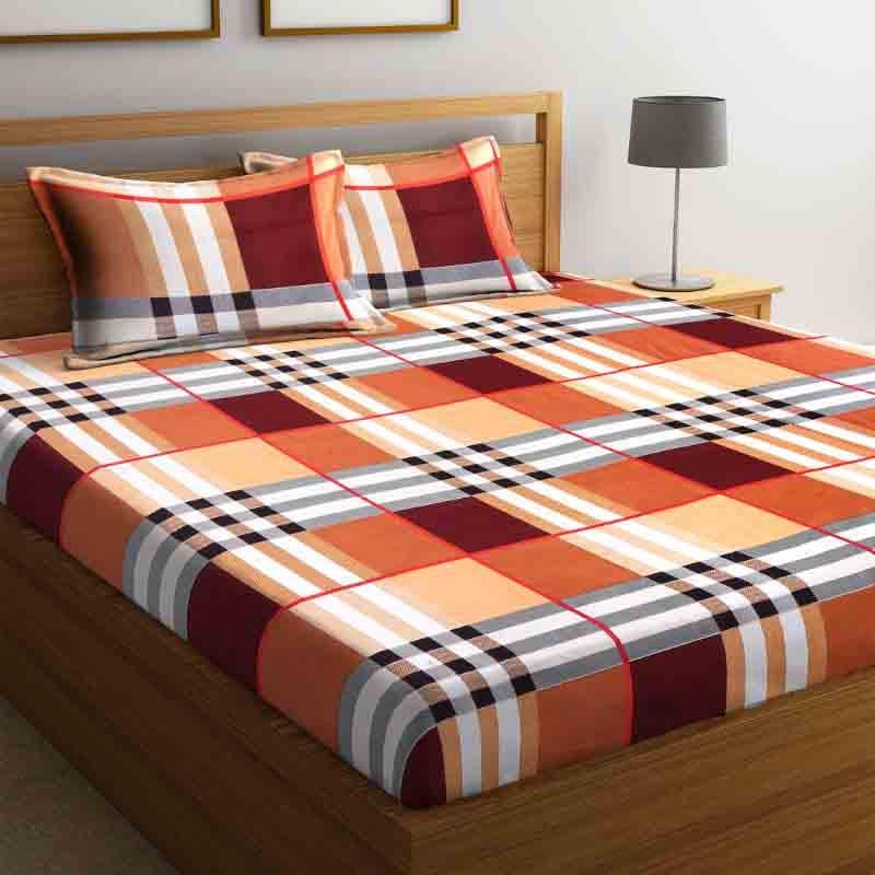 Buy Checkered Up Bedsheet - Red Bedsheets from Vaaree