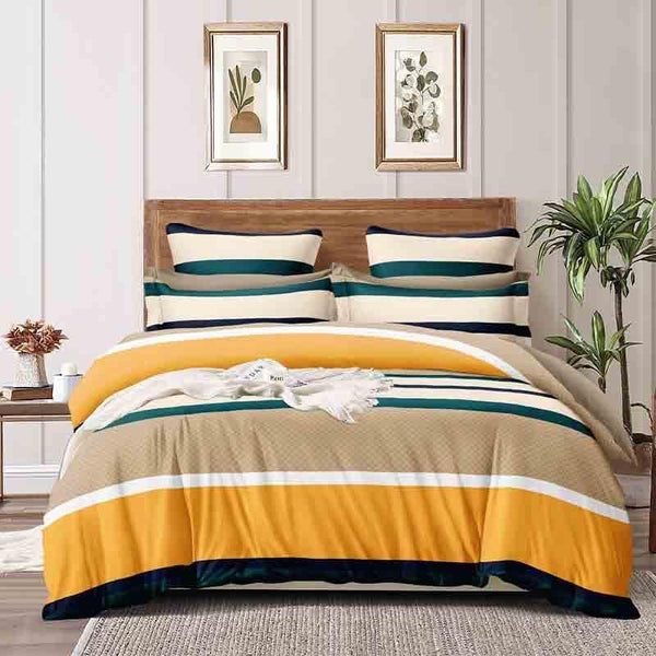 Bedsheets - Colorblocked Stripes Bedsheet