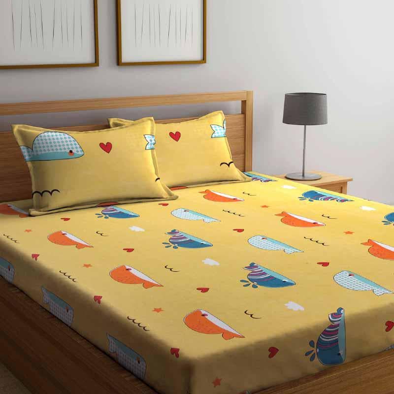 Buy Dance With Whales Printed Bedsheet Bedsheets from Vaaree