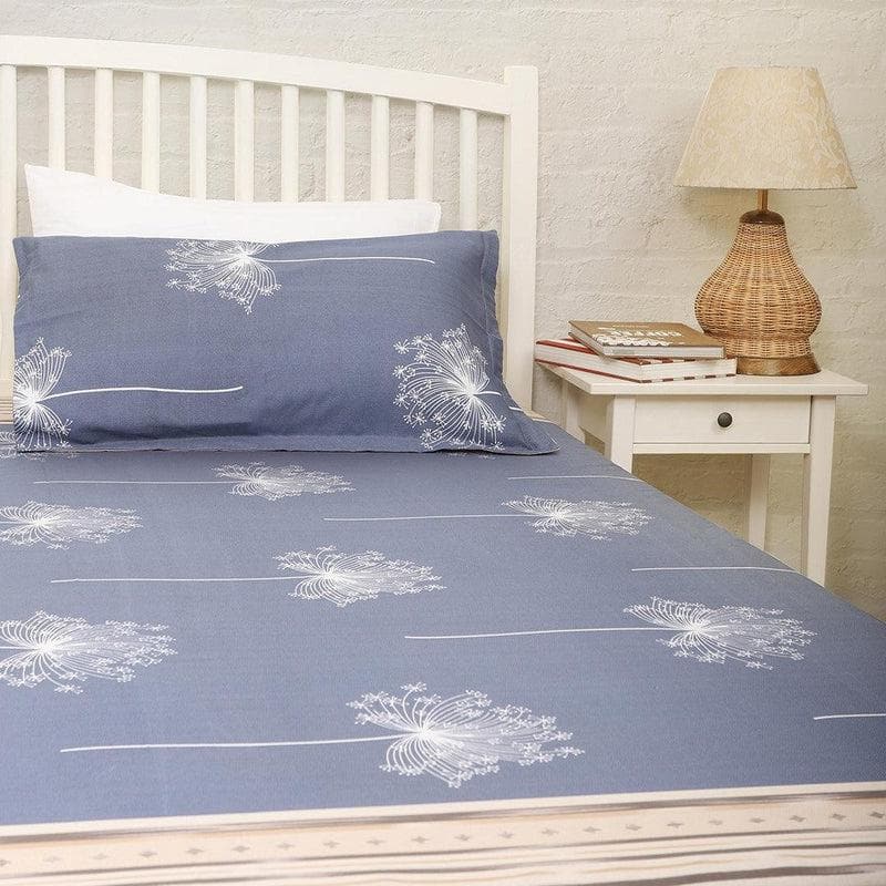 Buy Dandelion Grey-Blue Bedsheet Bedsheets from Vaaree