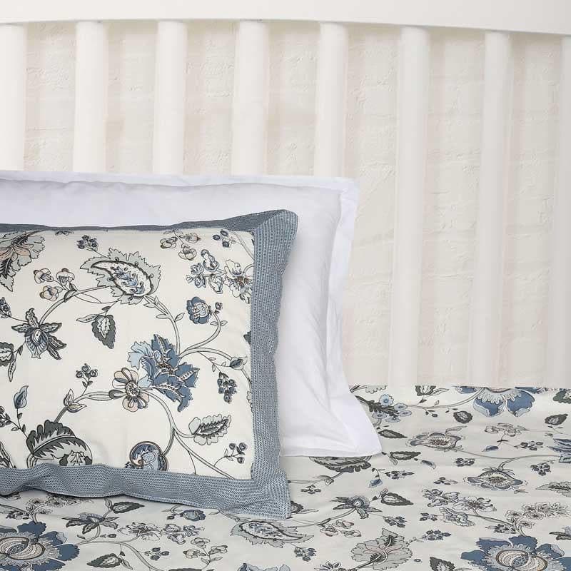 Buy Dusty Blue Daisy Bedsheet Bedsheets from Vaaree