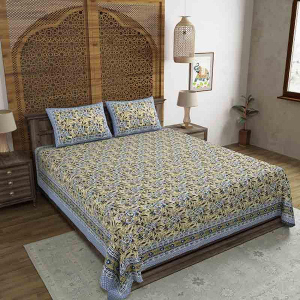 Buy Euphemism Bedsheet - Mustard Bedsheets from Vaaree