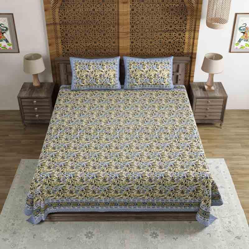 Buy Euphemism Bedsheet - Mustard Bedsheets from Vaaree