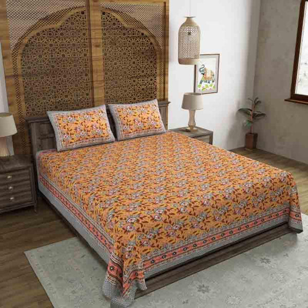 Buy Euphemism Bedsheet - Rust Bedsheets from Vaaree