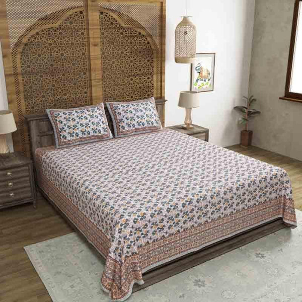 Buy Fan Flower Bedsheet - Blue Bedsheets from Vaaree