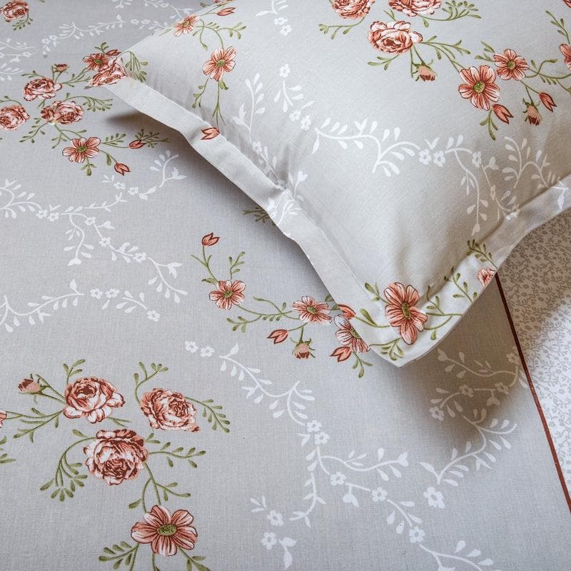 Buy Floral Bouquet Bedsheet- Grey Bedsheets from Vaaree