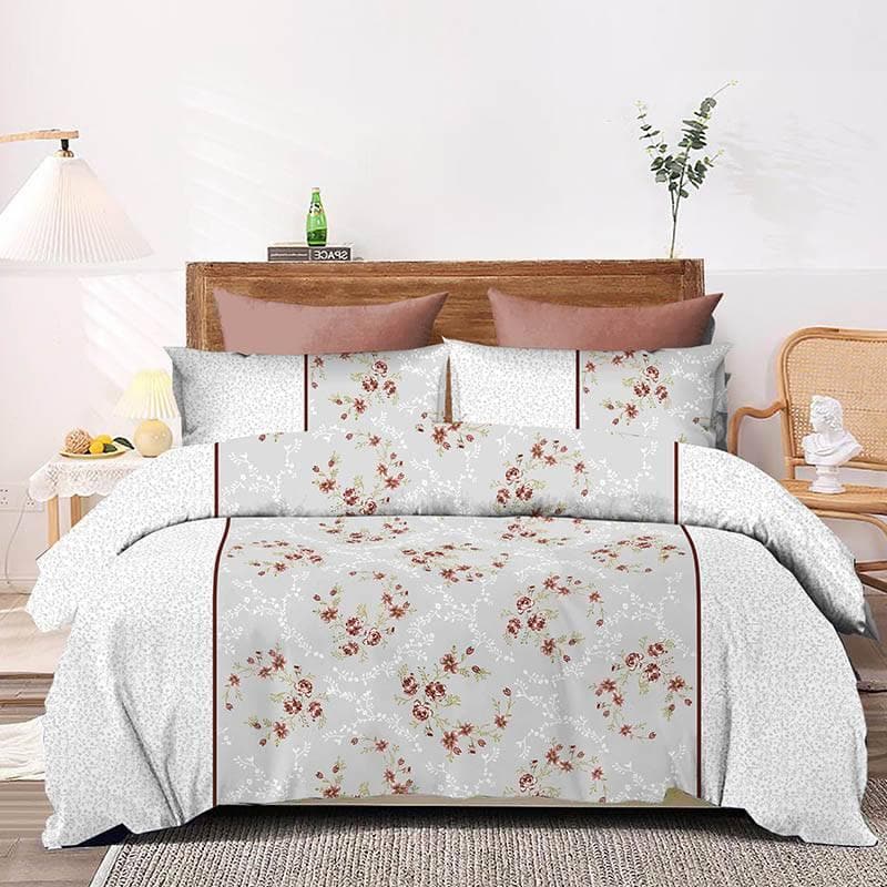 Buy Floral Bouquet Bedsheet- Grey Bedsheets from Vaaree