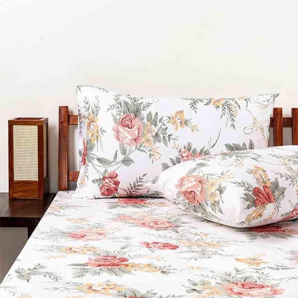 Buy Floral Maze Bedsheet - Orange Bedsheets from Vaaree