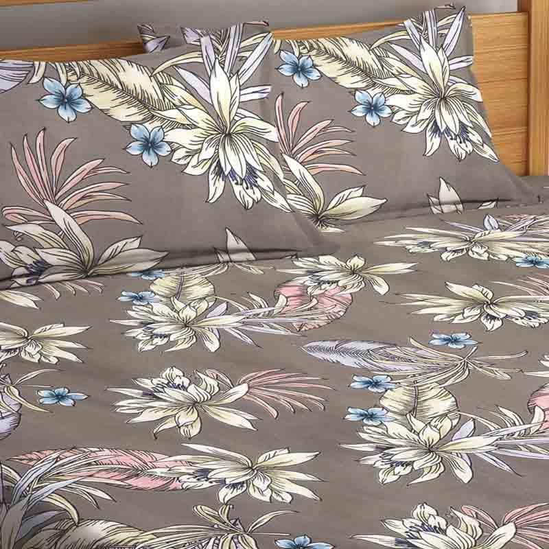 Buy Flower Power Bedsheet - Brown Bedsheets from Vaaree