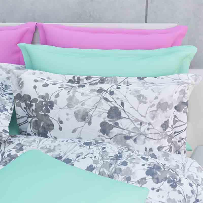 Buy Flowery Fiesta Bedsheet - Grey Bedsheets from Vaaree