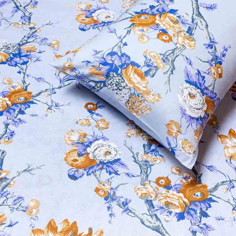 Buy Gardenia Bedsheet - Blue Bedsheets from Vaaree