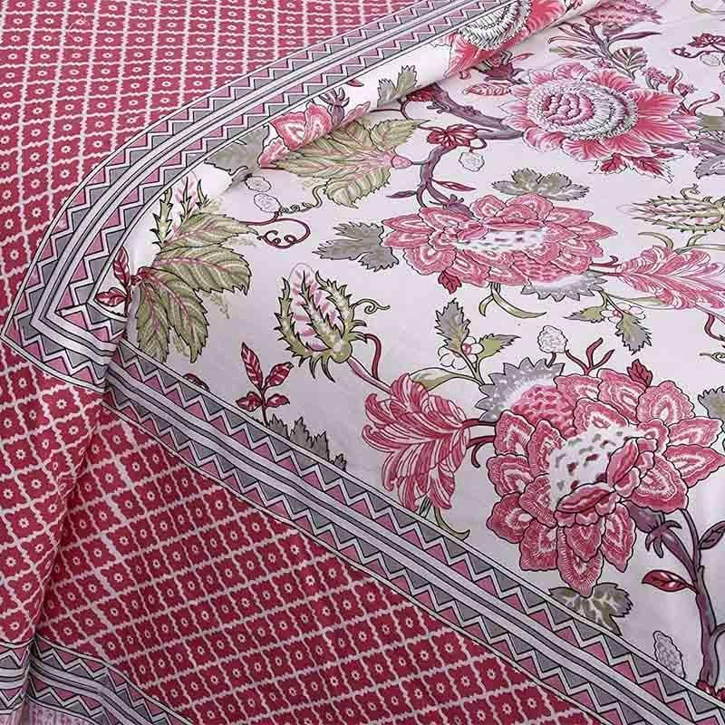 Buy Gulab-E-Gulzaar Bedsheet - Magenta Bedsheets from Vaaree