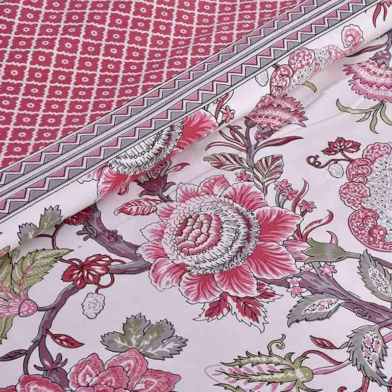 Buy Gulab-E-Gulzaar Bedsheet - Magenta Bedsheets from Vaaree