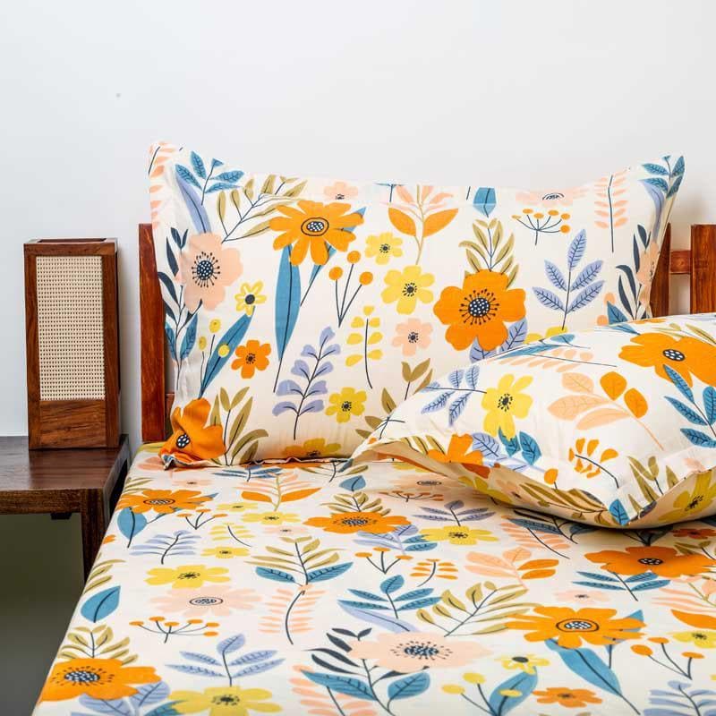 Buy Bedsheets - Hawaii Island Bedsheet - Orange at Vaaree online