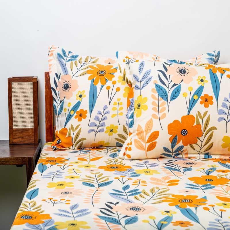 Buy Bedsheets - Hawaii Island Bedsheet - Orange at Vaaree online