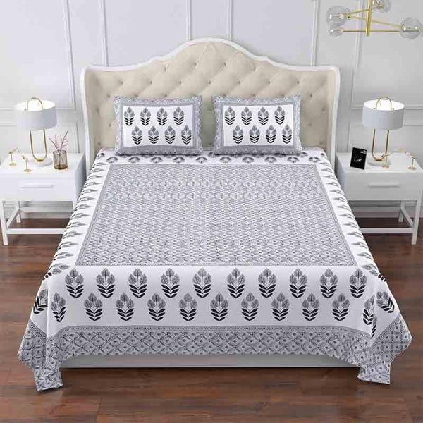 Buy Leaf Lattice Bedsheet - Blue Bedsheets from Vaaree