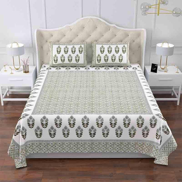 Buy Leaf Lattice Bedsheet - Grey Bedsheets from Vaaree