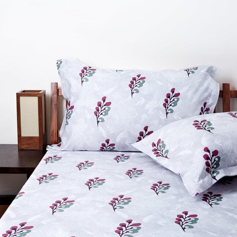 Buy Leafy Affair Bedsheet- Red Bedsheets from Vaaree