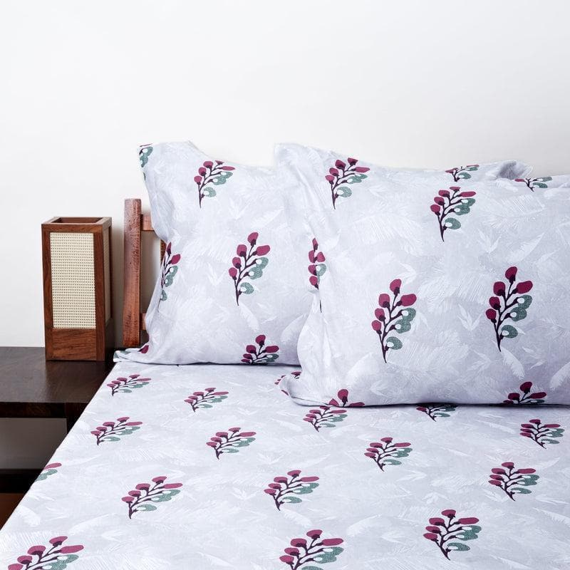 Buy Leafy Affair Bedsheet- Red Bedsheets from Vaaree