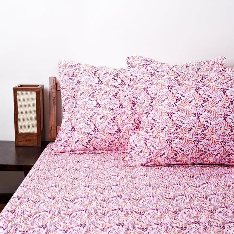 Buy Leafy Vine Bedsheet- Pink Bedsheets from Vaaree