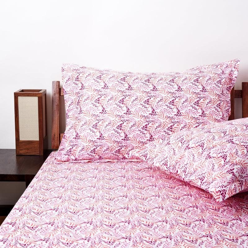 Buy Leafy Vine Bedsheet- Pink Bedsheets from Vaaree