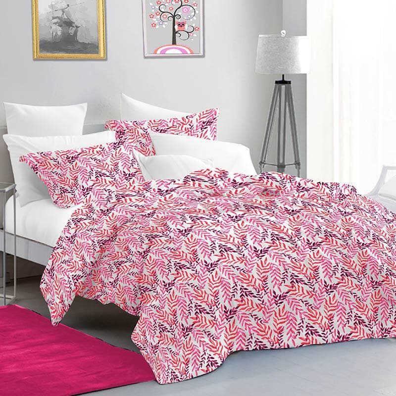 Buy Leafy Vine Bedsheet- Pink Bedsheets from Vaaree