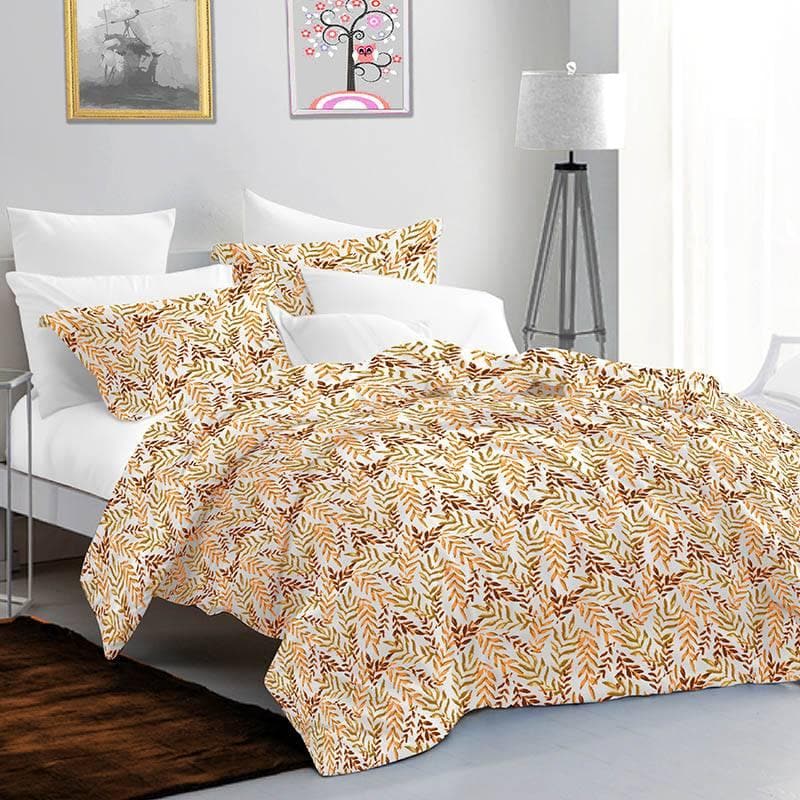 Buy Leafy Vine Bedsheet- Yellow Bedsheets from Vaaree