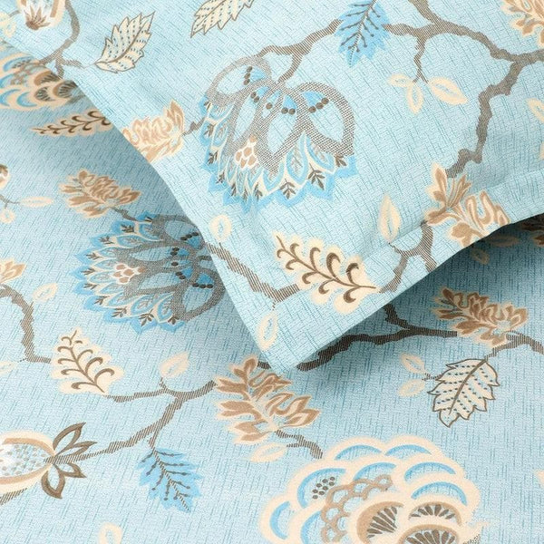 Bedsheets - Light Blue Floral Bedsheet