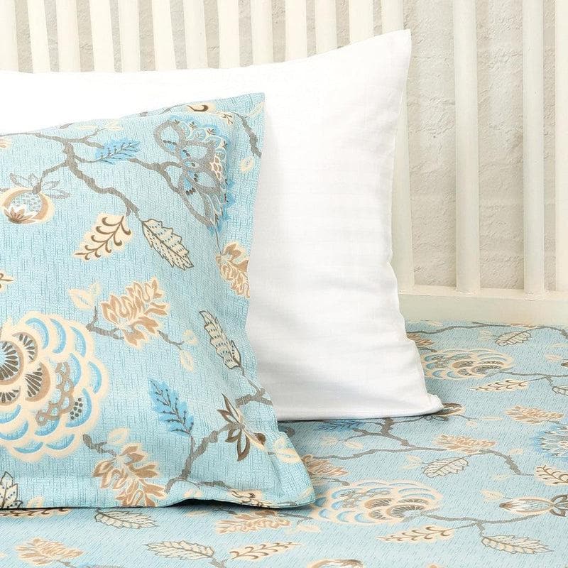 Buy Swayam Light Blue Floral Bedsheet - 180 TC || Super Soft Bedsheets from Vaaree