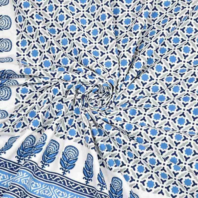 Bedsheets - Mad Over Motifs Bedsheet - Blue