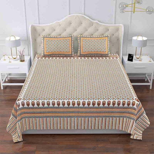 Buy Mad Over Motifs Bedsheet - Orange Bedsheets from Vaaree