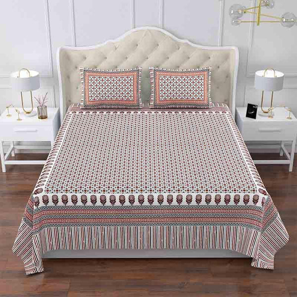 Buy Mad Over Motifs Bedsheet - Red Bedsheets from Vaaree