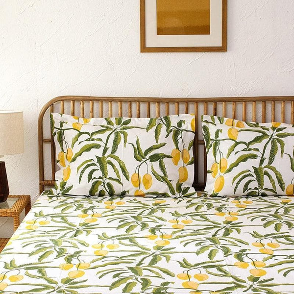 Buy Bedsheets - Mango Mania Bedsheet- Yellow at Vaaree online